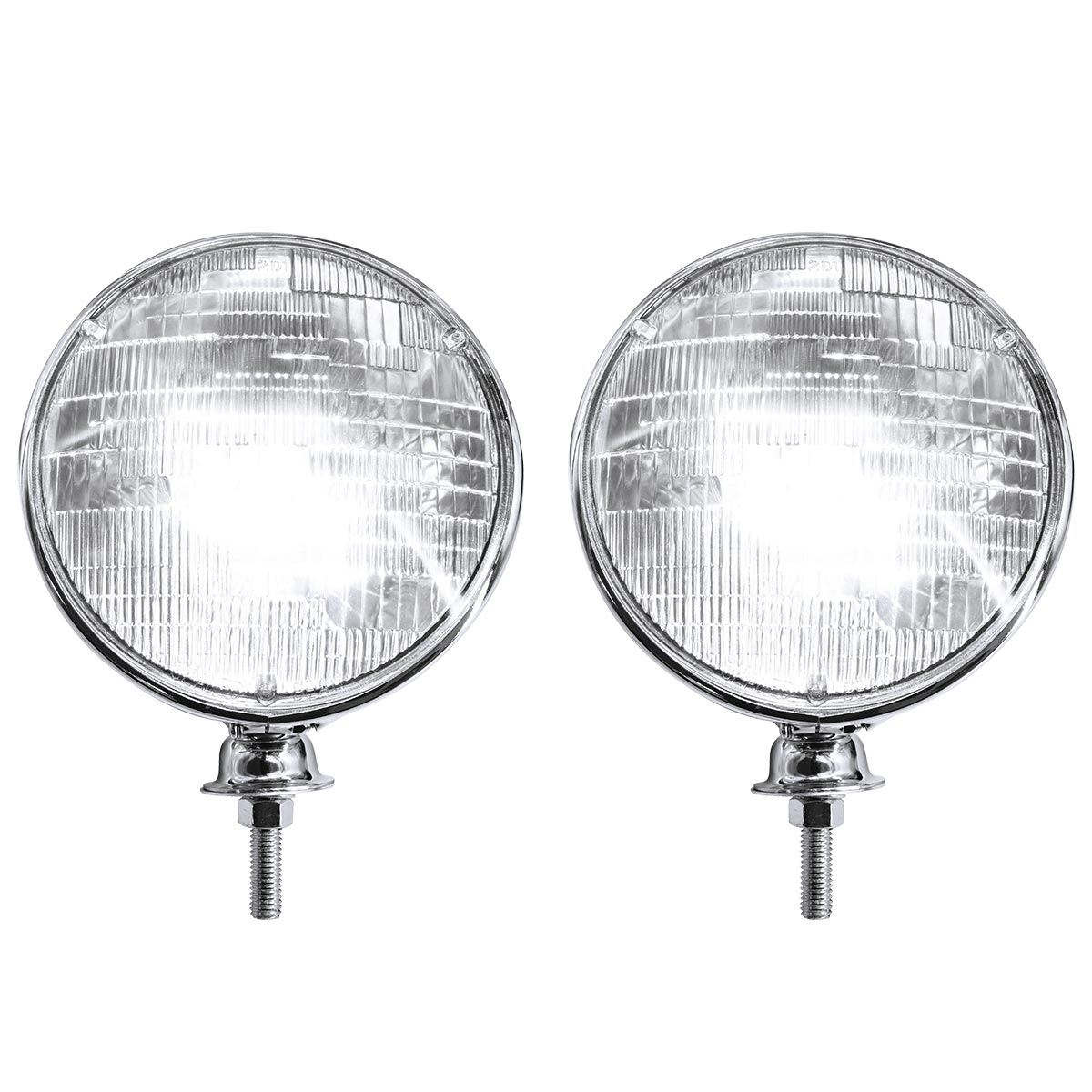 7" Chrome Dietz Style Headlight With 12 Volt 6014 Sealed Beam Bulb