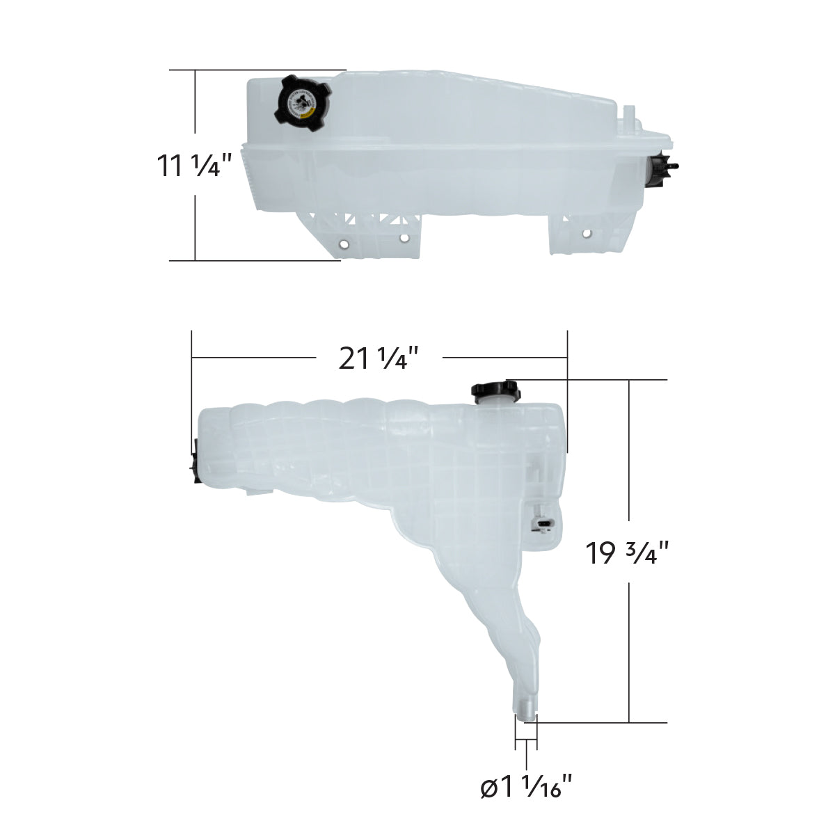 Pressurized Coolant Reservoir & Coolant Level Sensor For 2017-2021 Kenworth T680