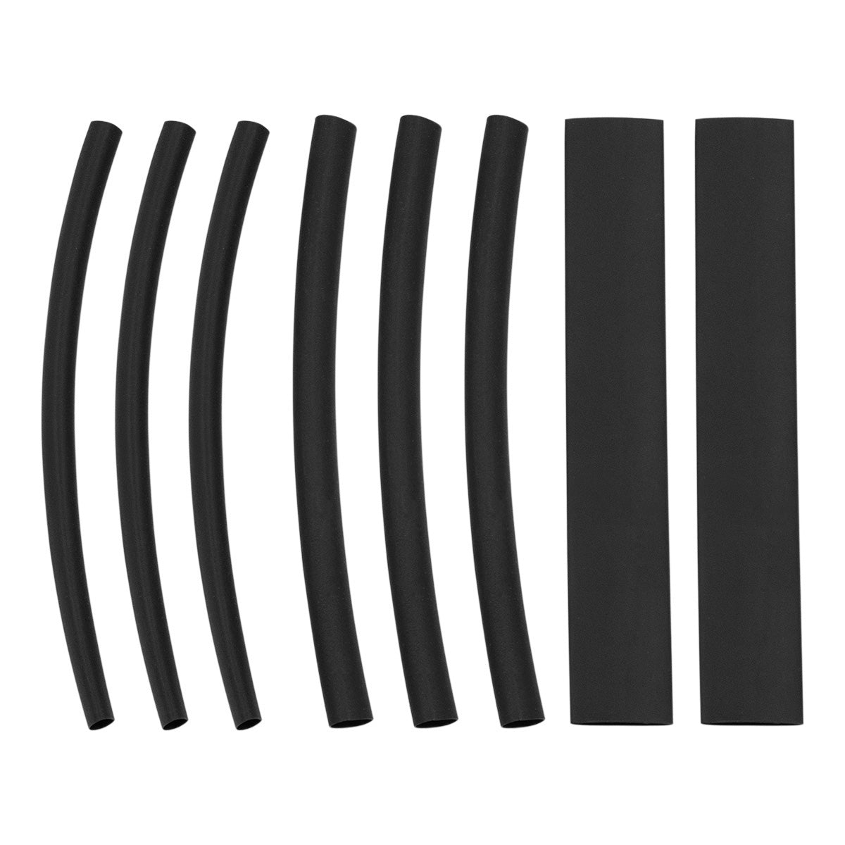 Assorted 3/16",1/4",3/8" Black Heat Shrink Tubing, 4" Long (8-Pack)