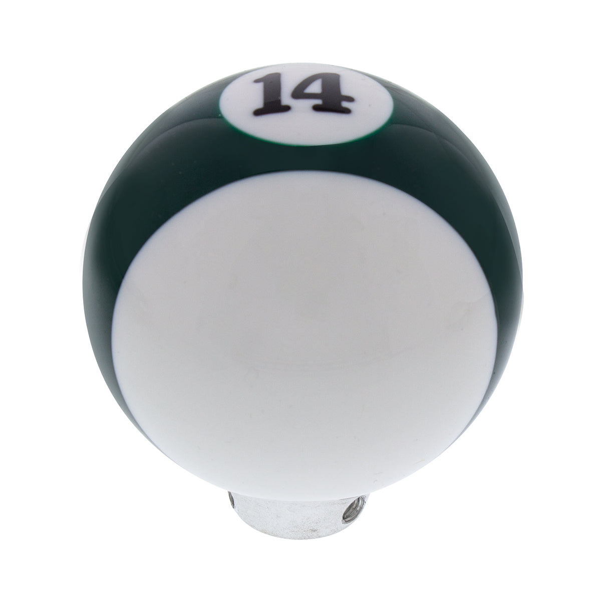 Number 14 Pool Ball Gearshift Knob - Gloss Green Striped