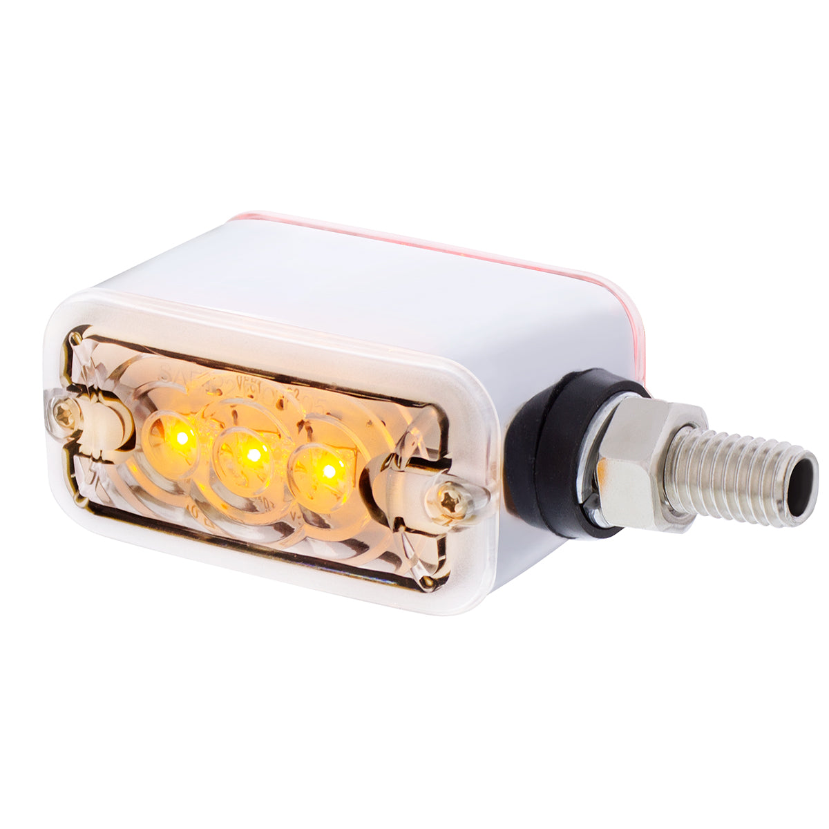 6 LED Single Function Double Face Light - Horizontal Mount - Amber & Red LED/Clear Lens