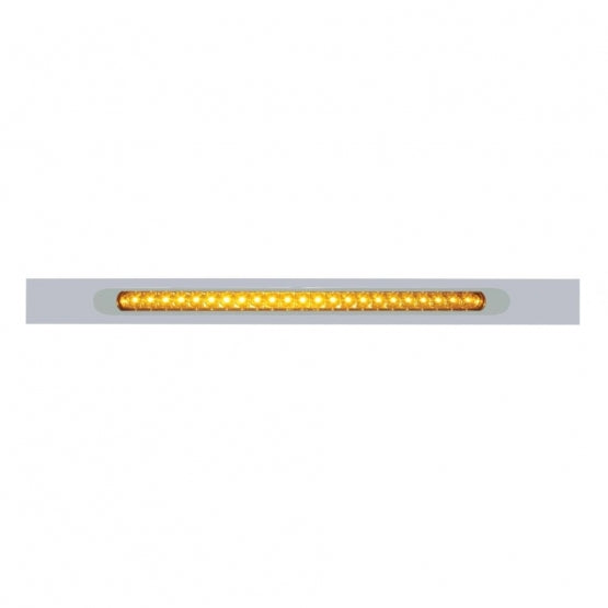 Chrome Top Mud Flap Plate With 23 SMD LED Light Bar & Bezel - Amber LED/Amber Lens (Each)