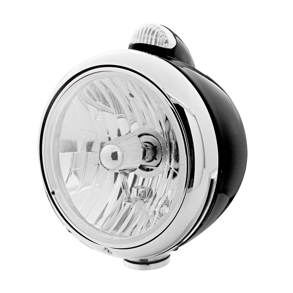 Black Guide 682-C Style Headlight Crystal H4 & LED Signal - Clear Lens