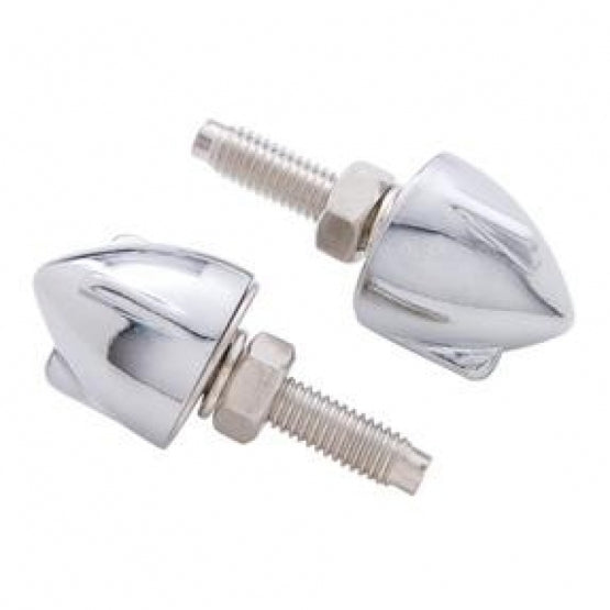 Chrome 3-Wing Bullet Style License Plate Fasteners (4-Pack)