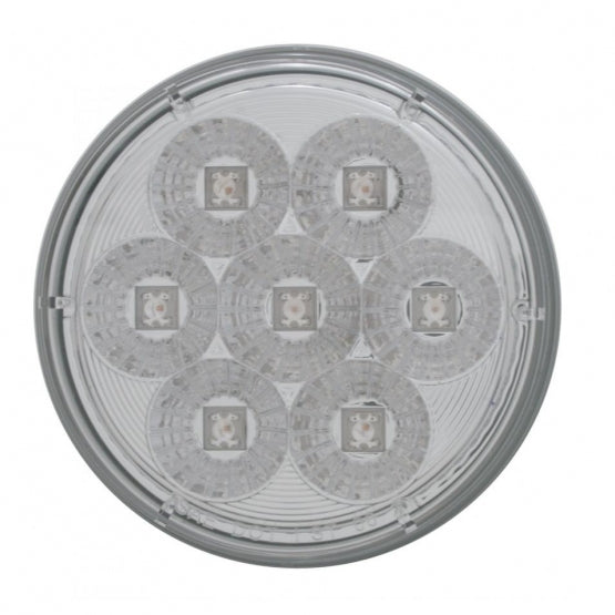 7 LED 4" Round Reflector Light (Stop, Turn & Tail) - Red LED/Clear Lens (Bulk)