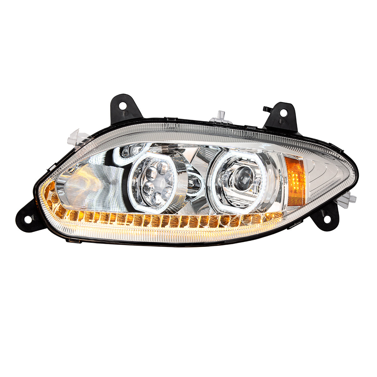 Chrome 17 LED Headlight For 2018-2025 International LT - Driver