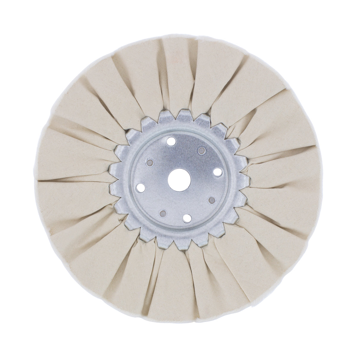 8" White Treated Airway Buff - 5/8" & 1/2" Arbor
