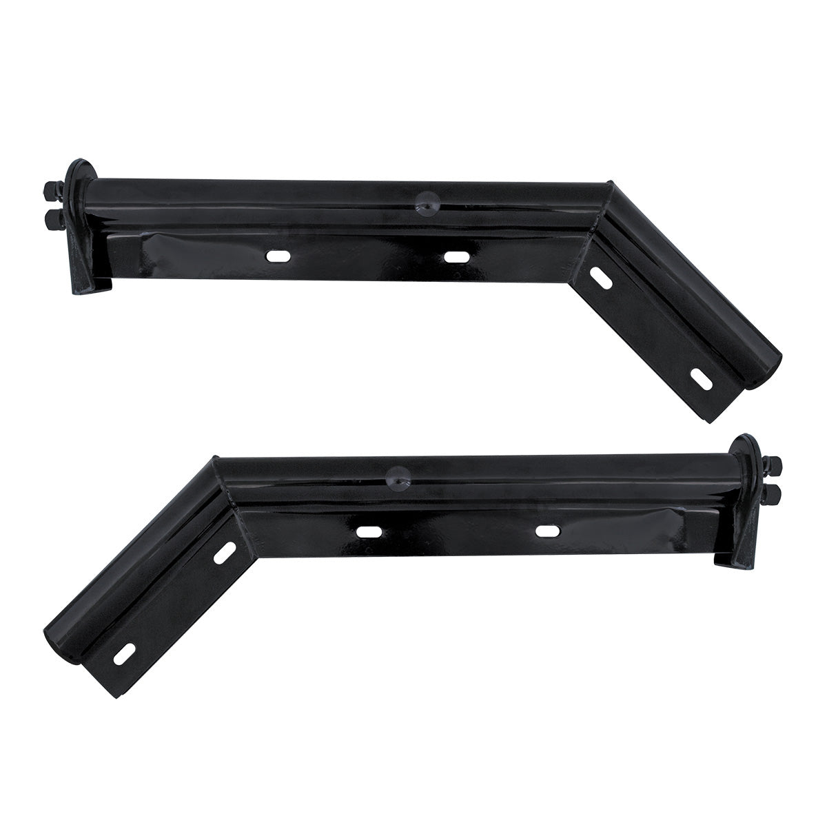 28" Black 45-Degree Angled Mud Flap Hangers - 1-1/8" Bolt Pattern (Pair)