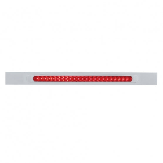 Chrome Top Mud Flap Plate With 23 SMD LED Light Bar & Bezel - Red LED/Red Lens (Each)