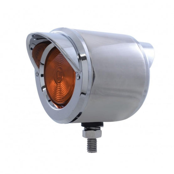 Stainless 2.5" Double Face With Lights & Visors - Amber & Red Lens
