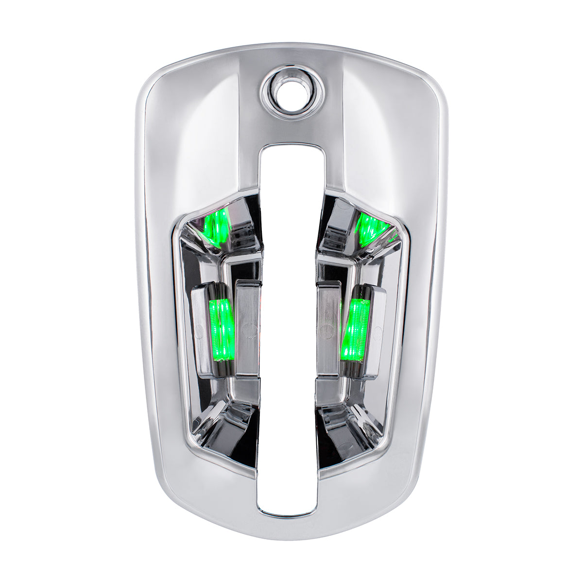 6 LED Chrome Door Handle Cover For 2018-2025 Freightliner Cascadia - Passenger, Green LED