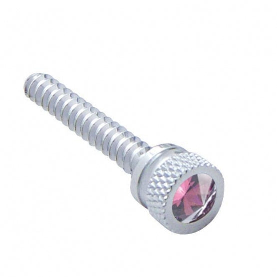 Chrome Long Dash Screw With Color Crystal For Freightliner-Purple (2-Pack)