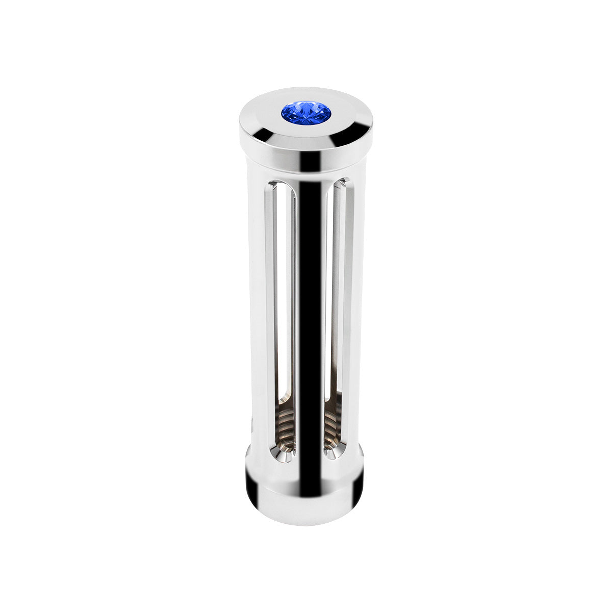 M30X3.5 Thread-On Sonoma Style Gearshift Knob-Blue Crystal/Chrome