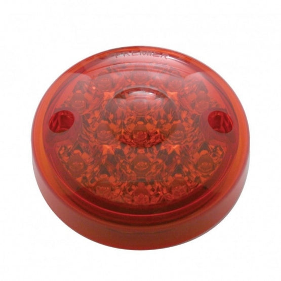 15 LED 3" Single Function Reflector Single Face Light Only - Red LED/Red Lens (Bulk)