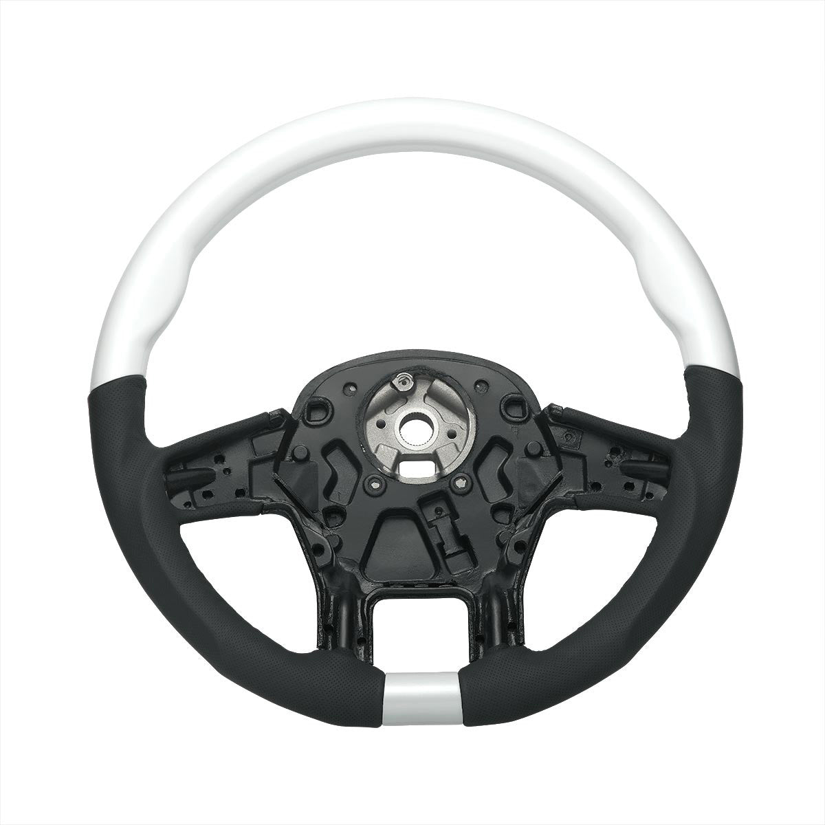 18" YourGrip Leather & Wood Candy Color Steering Wheel For 2012-2021 PB 579&2013-2021 KW T680-Pearl White
