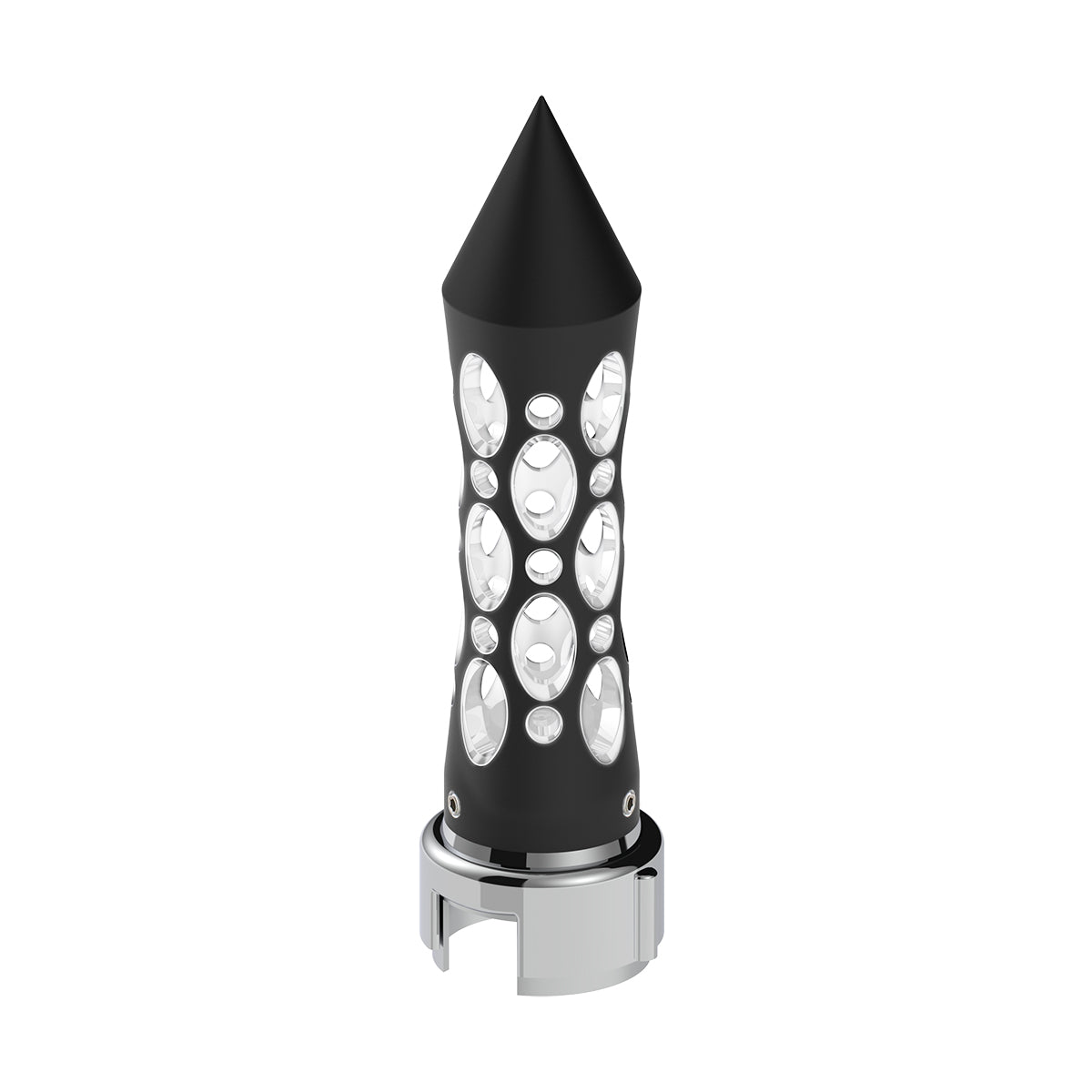 Thread-On Daytona Style Spike Gearshift Knob With LED 13/15/18 Speed Adapter - Black/White LED