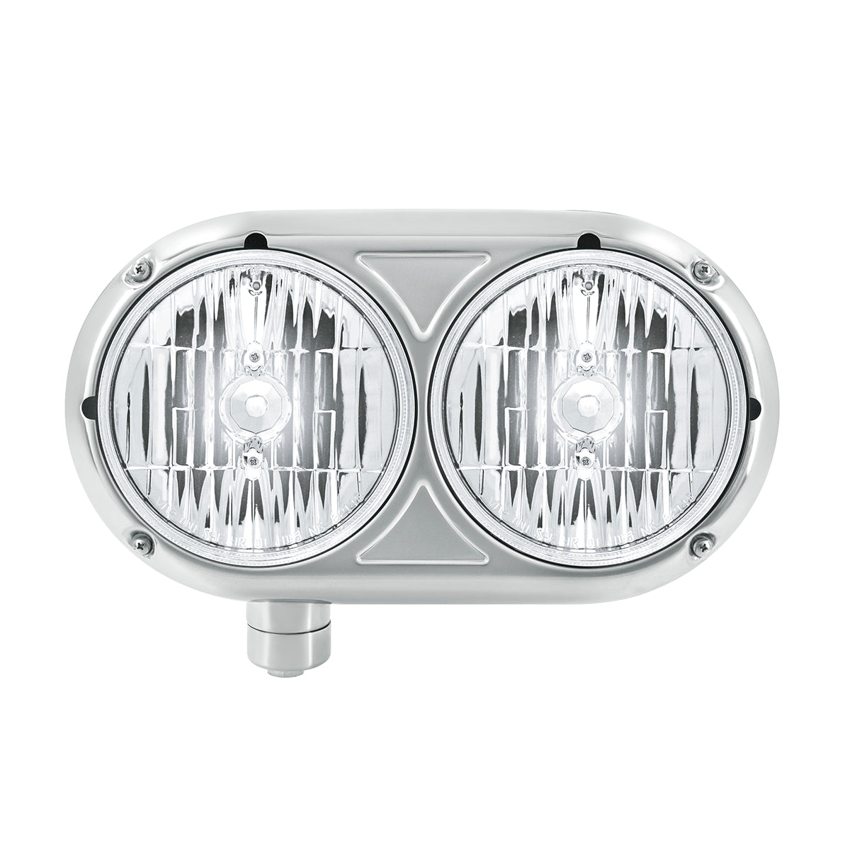 Headlight Assembly With Crystal Halogen Bulbs & 304 SS Housing For Peterbilt 359- Driver