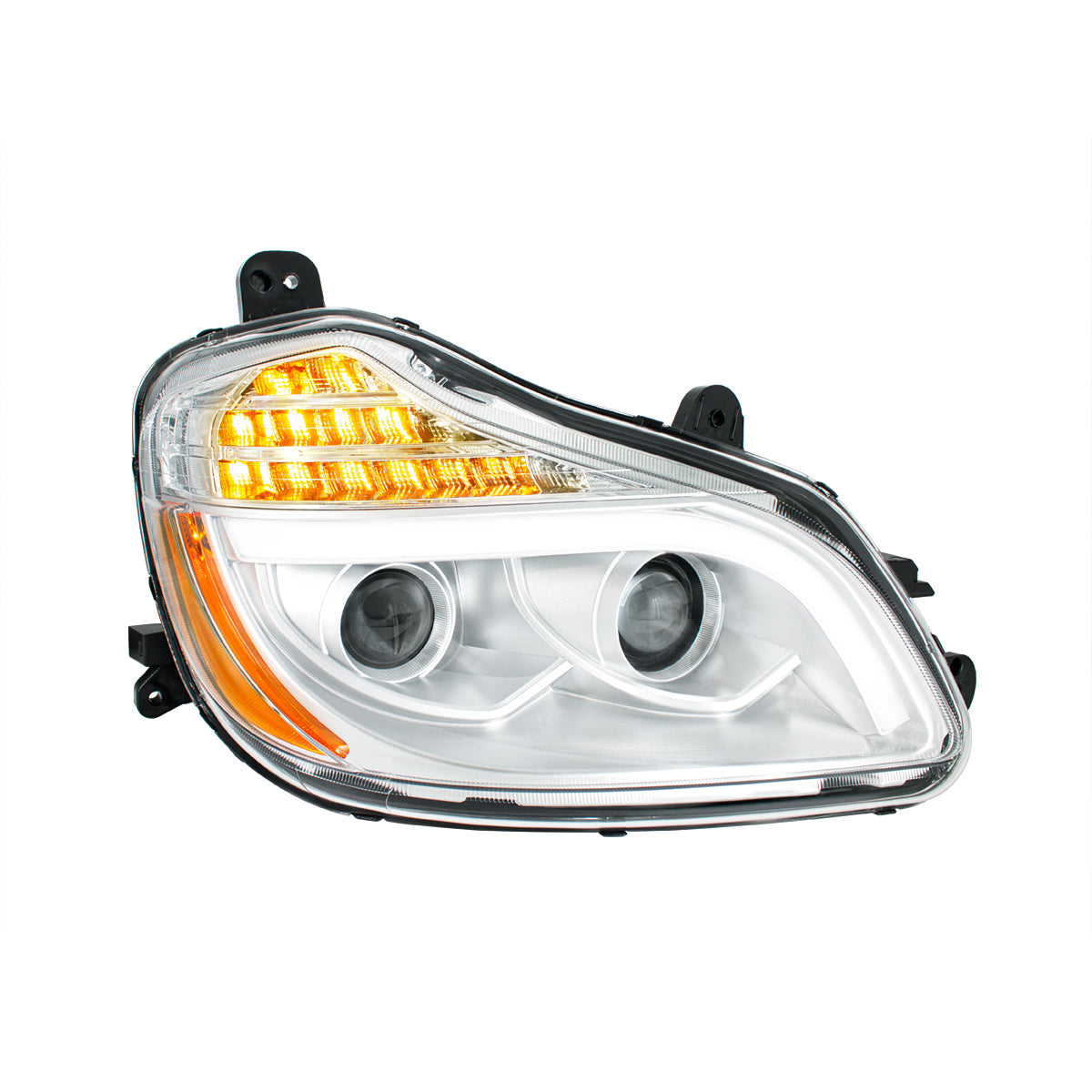 Chrome 8 LED Projection Headlight For 2013-2021 Kenworth T680-Passenger
