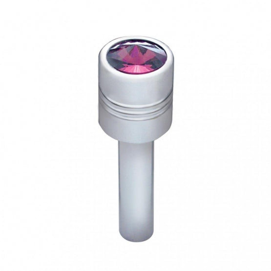 Chrome Door Lock Knob With 9/16" Purple Crystal (2-Pack)