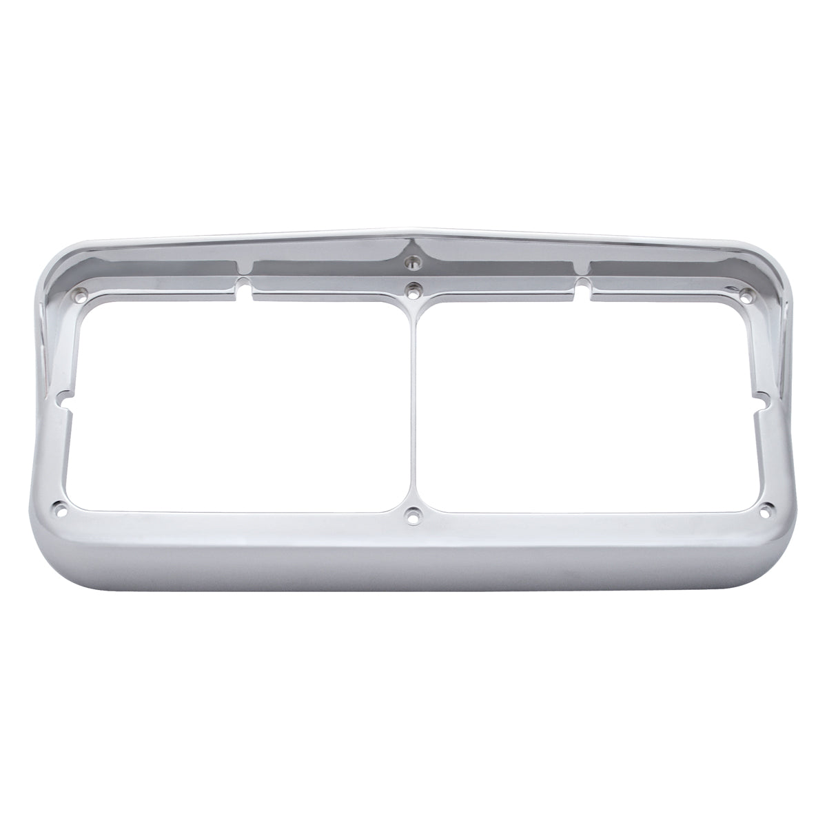 Chrome Plastic Rectangular Dual 4" X 6" Headlight Bezel With Visor