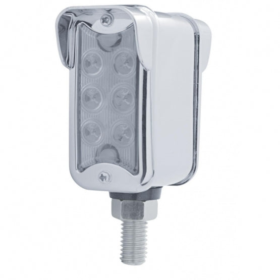 12 LED Dual Function Double Face Light W/Visor - Vertical Mount - Amber LED/Clear Lens