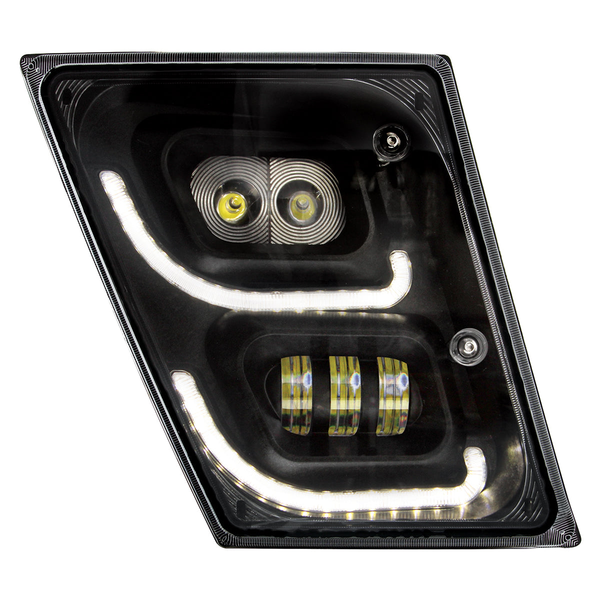 "Blackout" High Power LED Fog Light With LED DRL & Position Light For 2003-2017 Volvo VN/VNL - Passenger