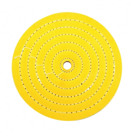 8" Yellow Treated Muslin Buff - 5/8" Arbor