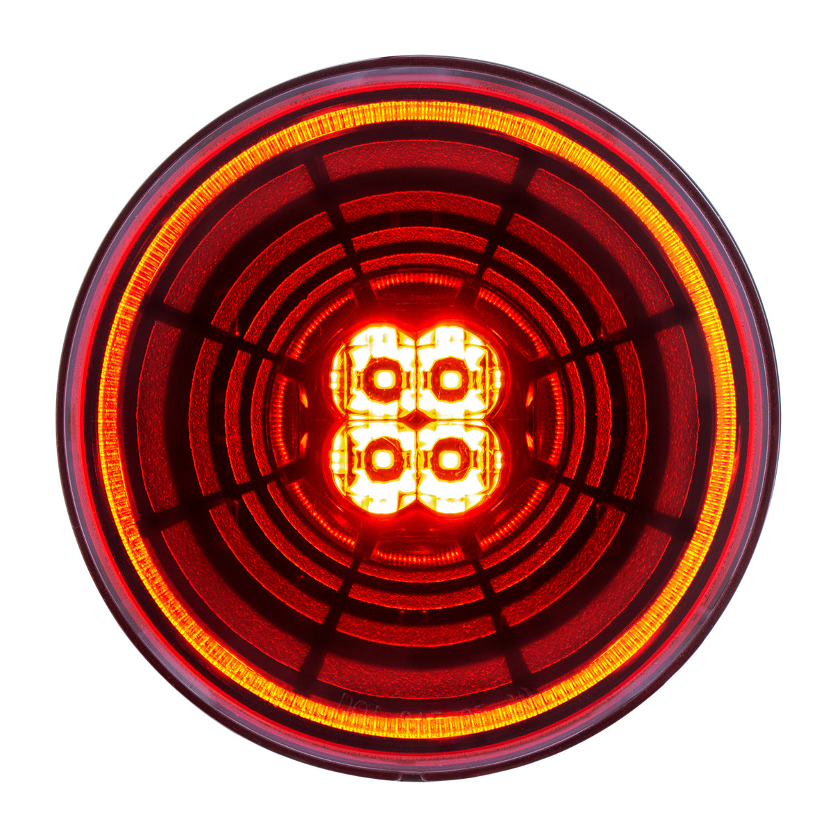 13 LED 4" Round Abyss Light (Stop, Turn & Tail) - Red LED/Red Lens