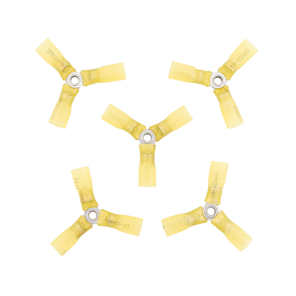 12-10 AWG 3-Way (Y) CS Heat Shrink Connector - Yellow (5-Pack)