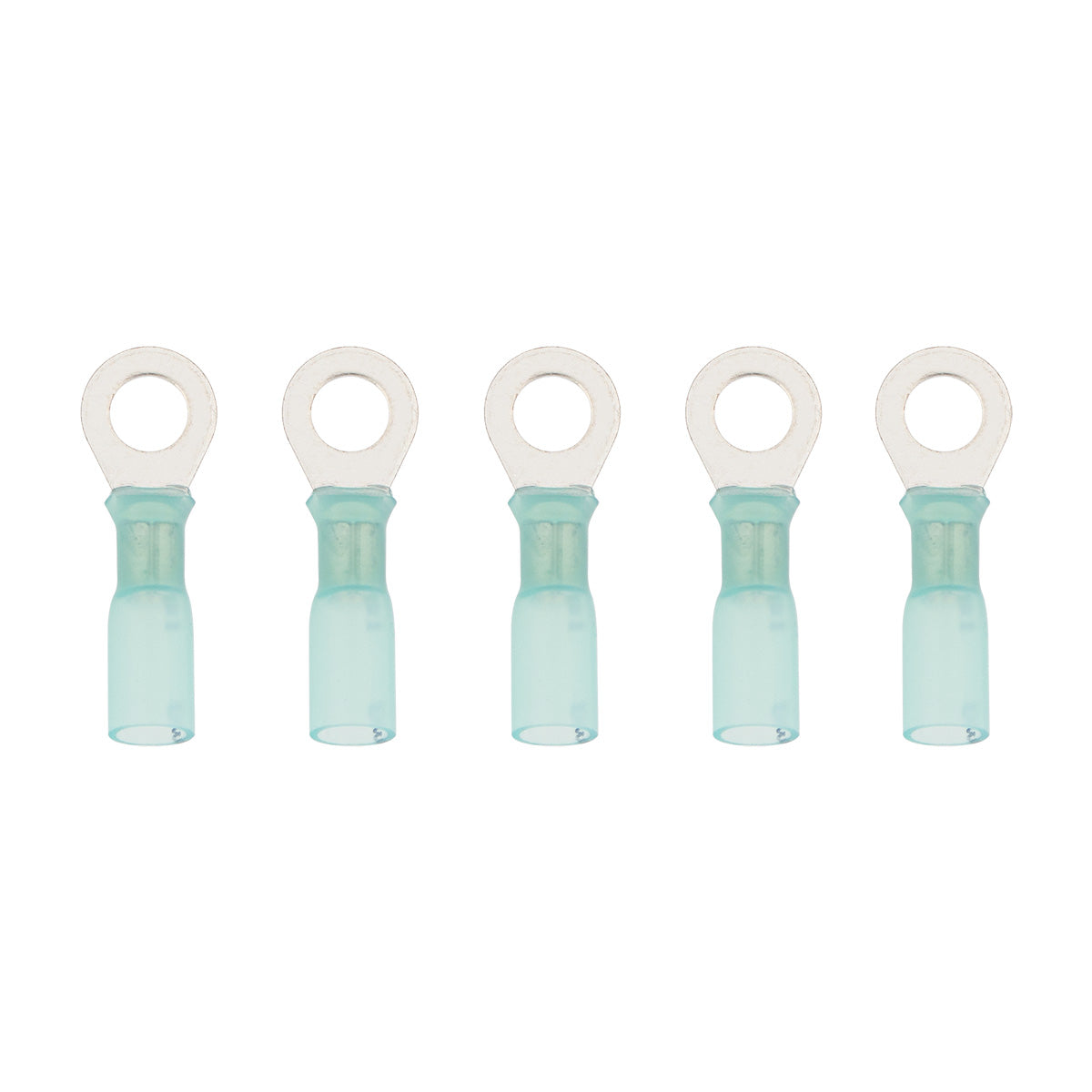 16-14 AWG 1/4" Stud CS Heat Shrink Ring Terminal - Blue (5-Pack)