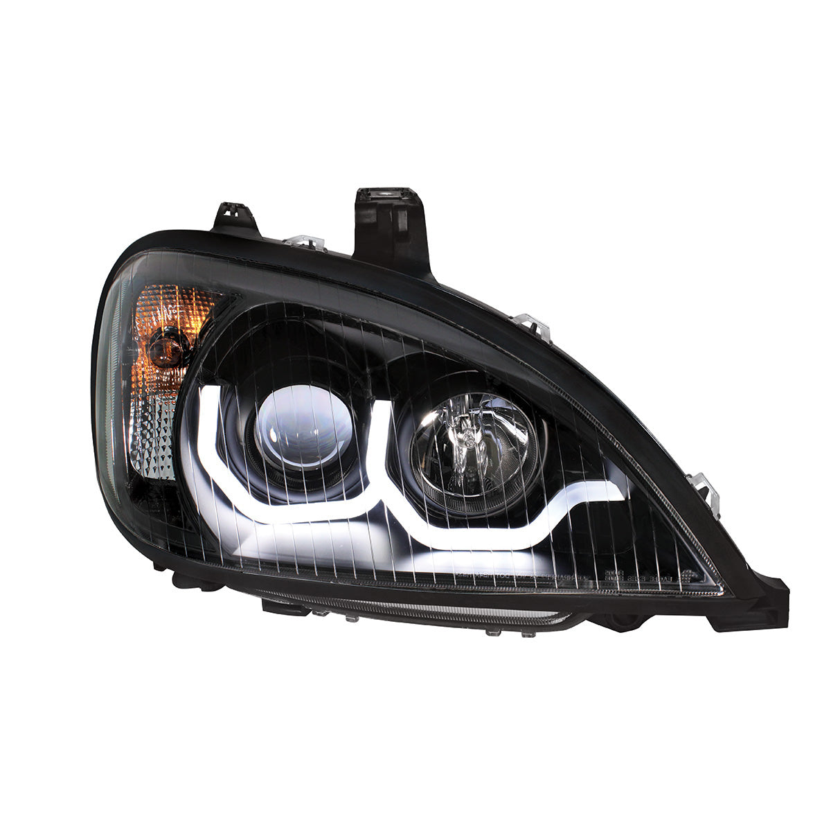 Blackout Projection Headlight With LED Position Light For 2001-2020 Freightliner Columbia - Passenger