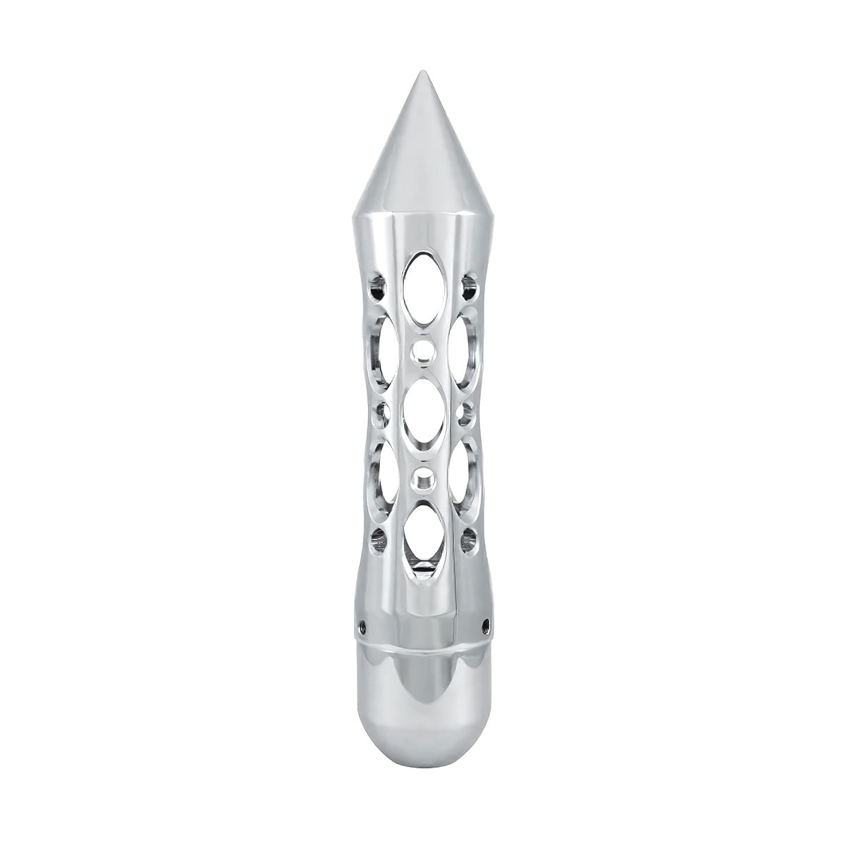 Daytona Style Spike Gearshift Knob With 5/16"-24 Adapter For Passenger Vehicle & Truck - Chrome