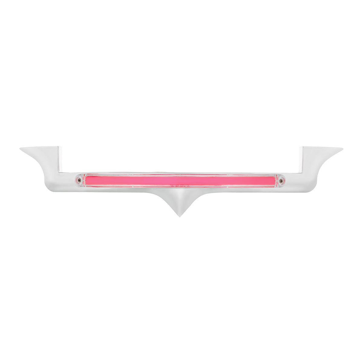 Chrome Hood Emblem Trim With 24 LED GloLight Bar For Kenworth - Red LED/Clear Lens
