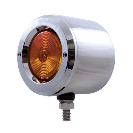 Stainless 2.5" Double Face With Lights & Bezels - Amber & Red Lens