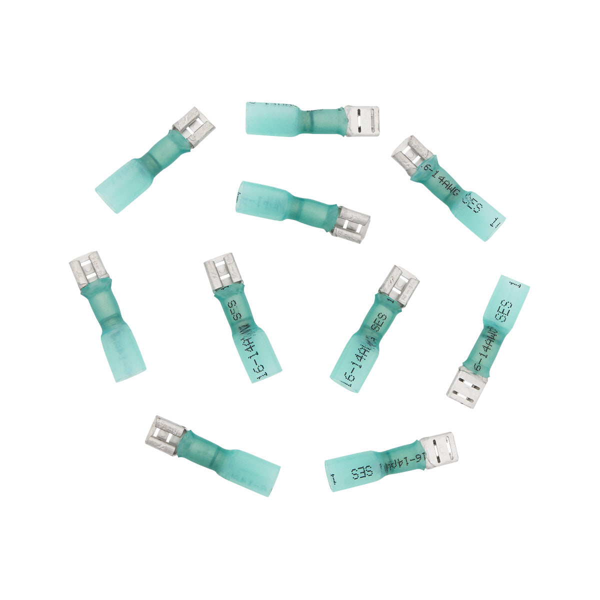 16-14 AWG .250 Tab CSS Heat Shrink FM Disconnect - Blue (10-Pack)