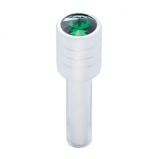Chrome Door Lock Knob With 7/16" Green Crystal (2pc/set)
