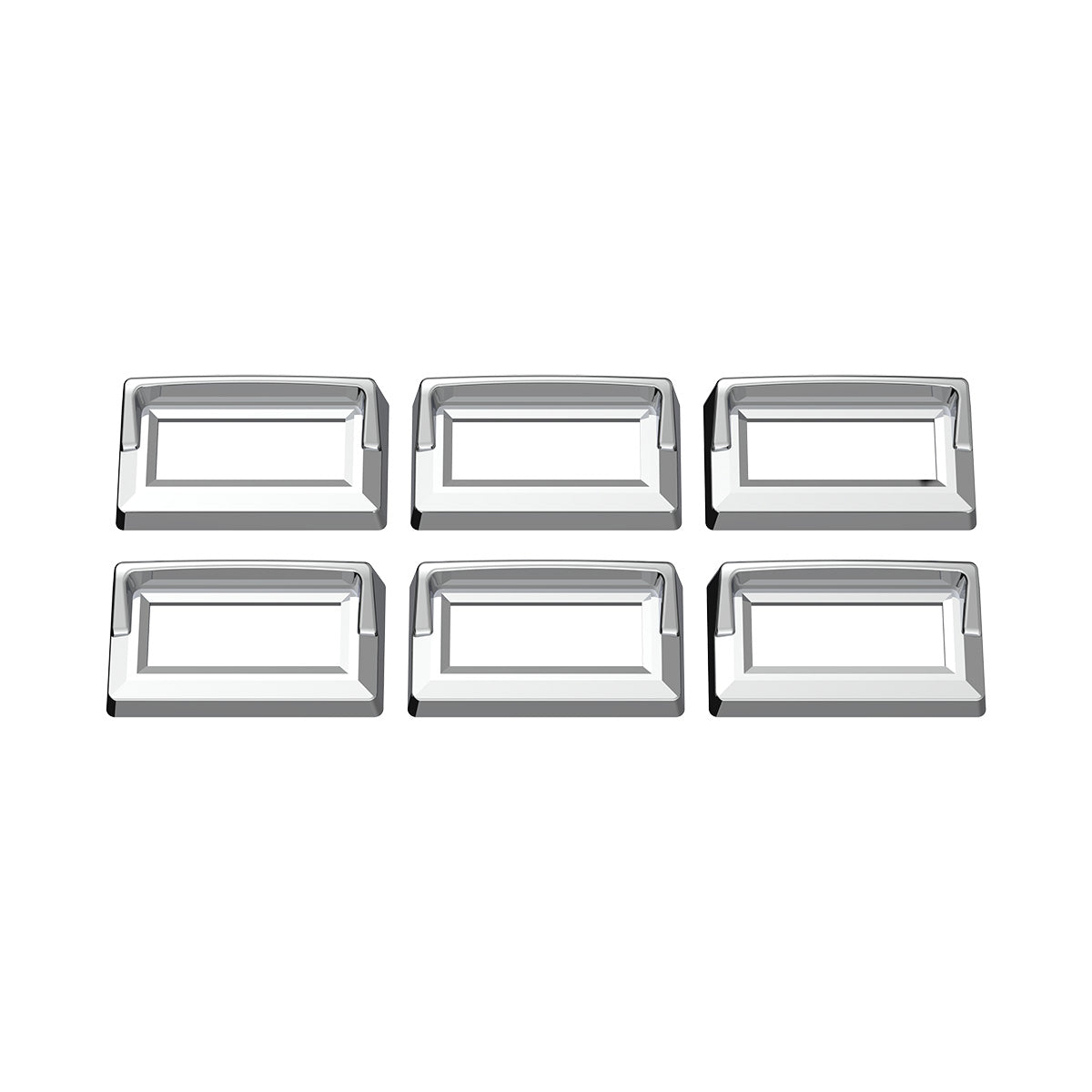 Chrome Plastic Switch Label Covers With Visor For 2005 & Older Kenworth (6-Pack)