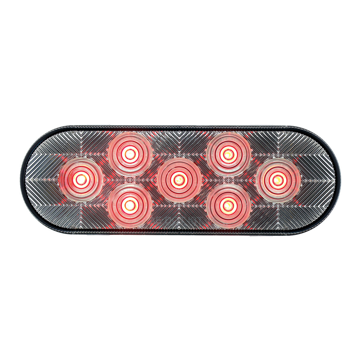 7 LED Oval Light (Stop, Turn & Tail) - Red LED/Clear Lens