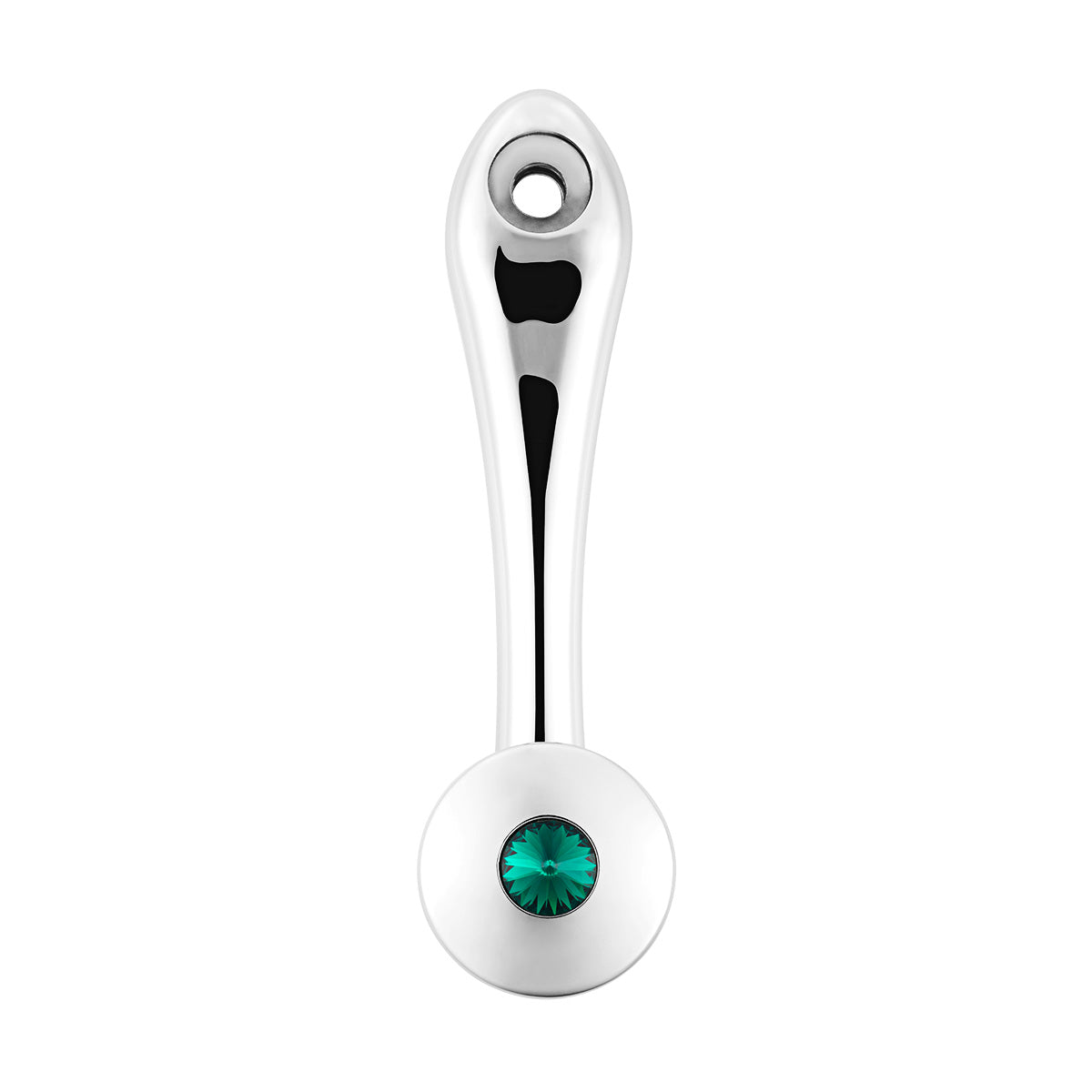 Chrome Die-Cast Window Crank With 16-Spline 7/16” OD Adapter - Green Crystal
