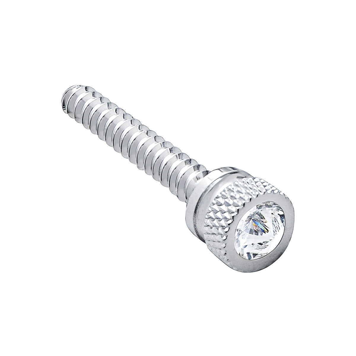 Chrome Long Dash Screw With Color Crystal For Freightliner-Clear (2-Pack)