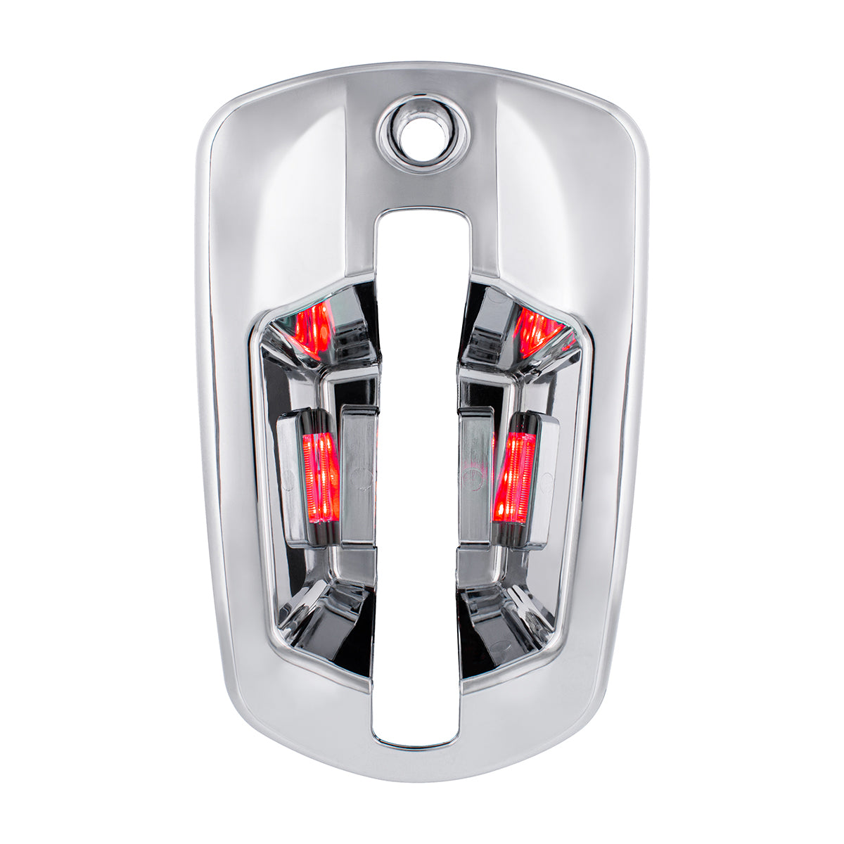 6 LED Chrome Door Handle Cover For 2018-2025 Freightliner Cascadia - Passenger, Red LED