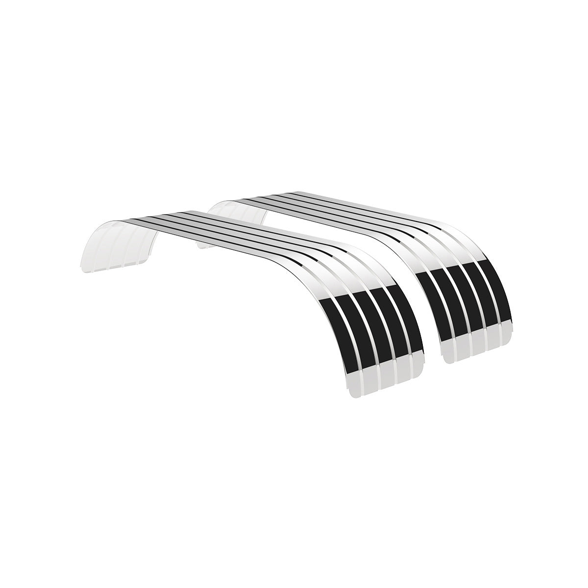 126" 430 Stainless Steel (18ga) Beaded Edge Ribbed Full Fender 54" Spread - SR Series (Pair)