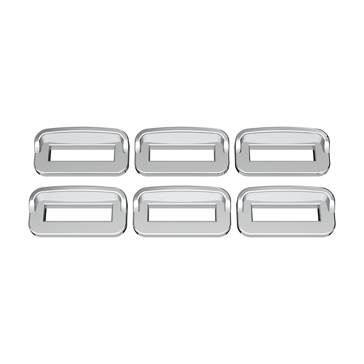 Chrome Plastic Toggle Switch Label Cover With Visor For 2002+ Peterbilt (Card Of 6)