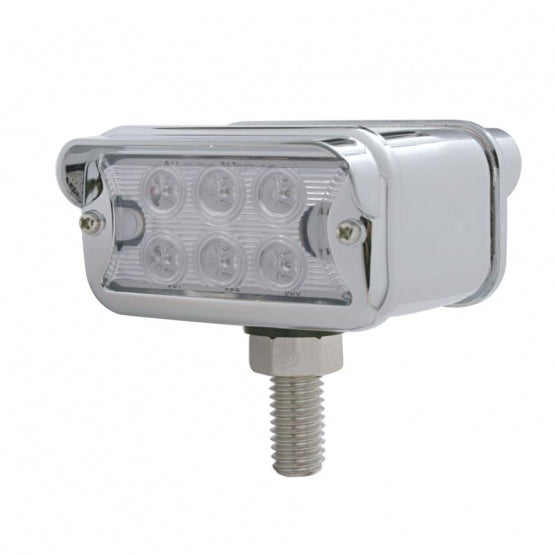 12 LED Dual Function Double Face Light W/Visor - T-Mount - Amber & Red LED/Clear Lens