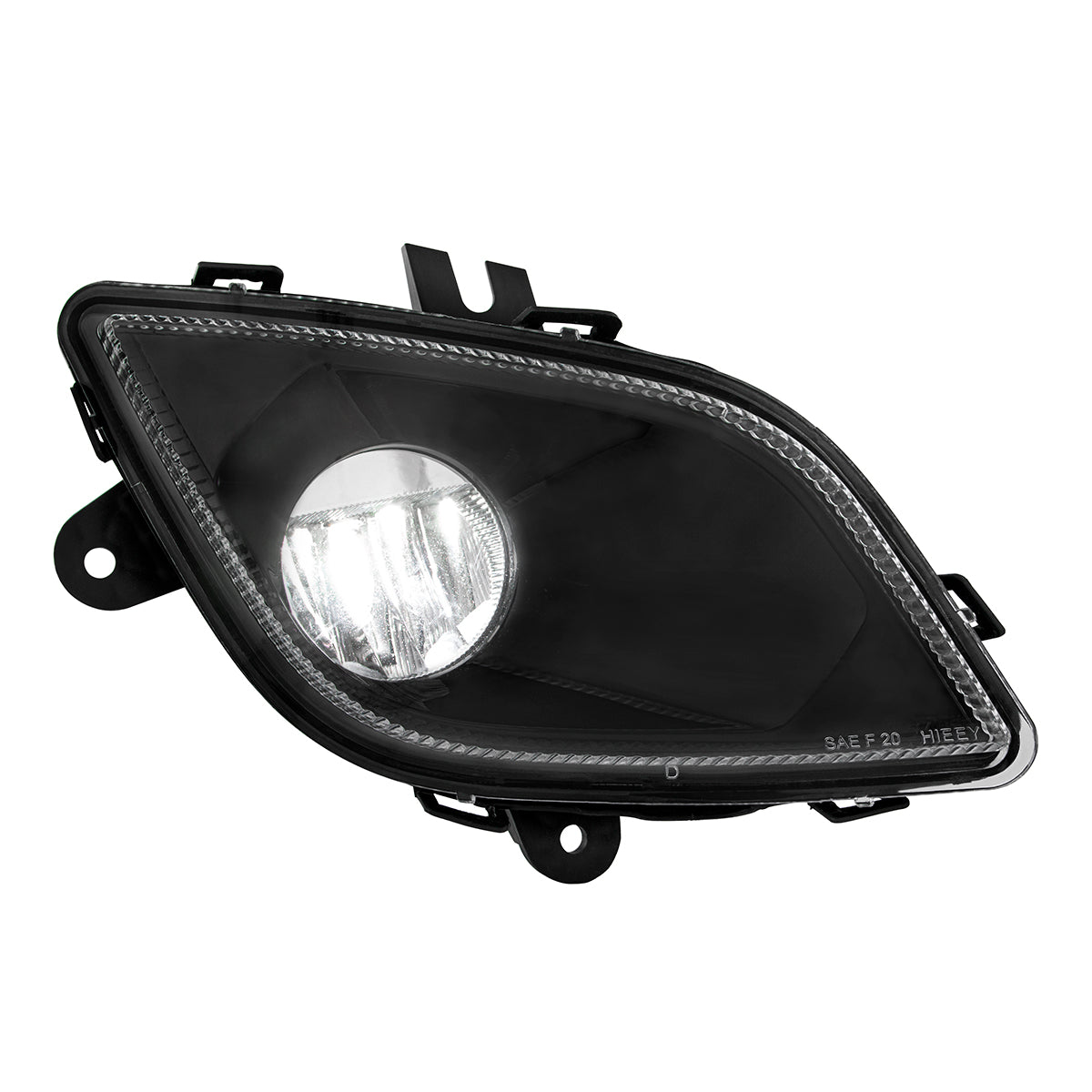 Black Single LED Fog Light For 2018-2024 Freightliner Cascadia - Passenger - Competition Series