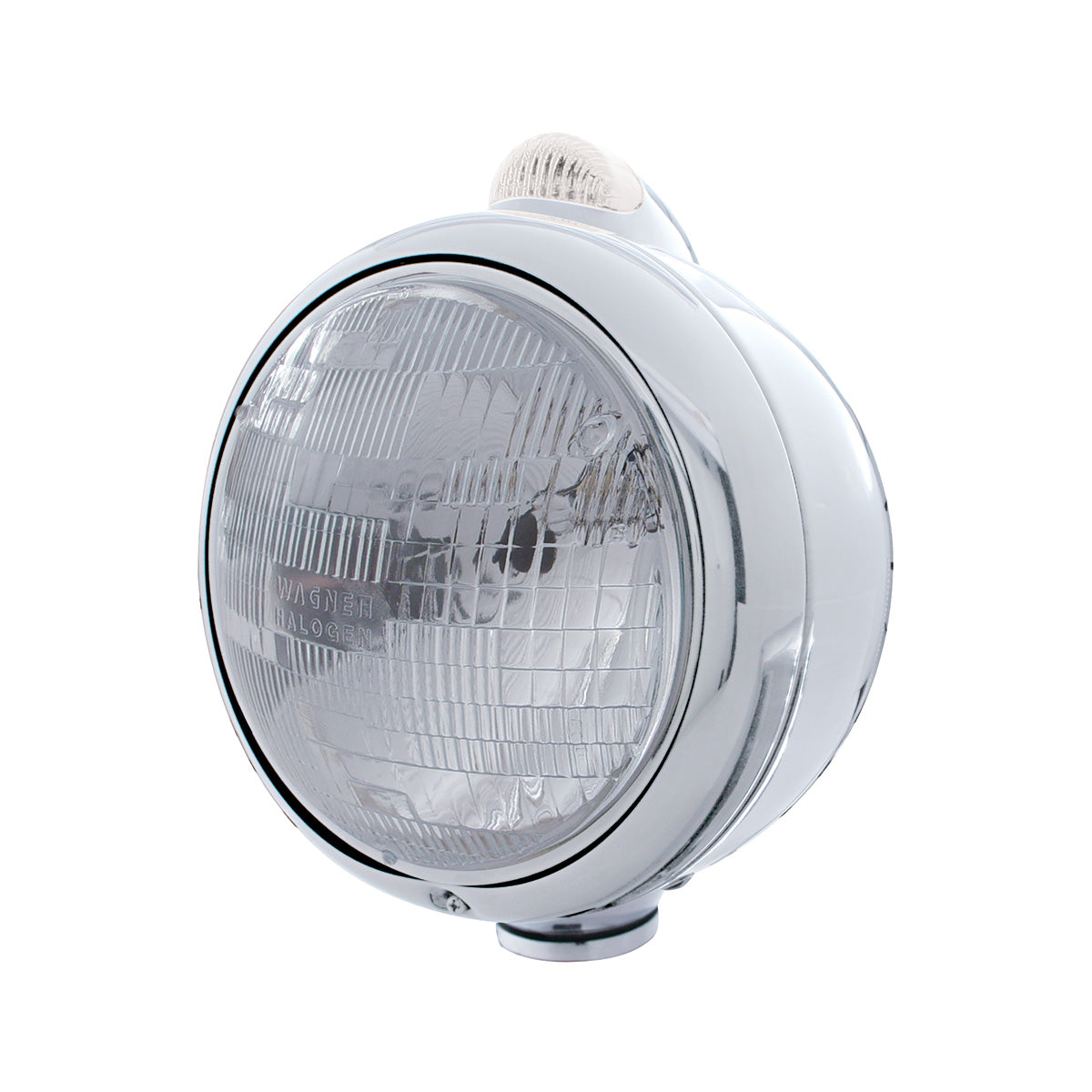 Chrome Guide 682-C Headlight H6024 & Dual Mode LED Signal - Clear Lens