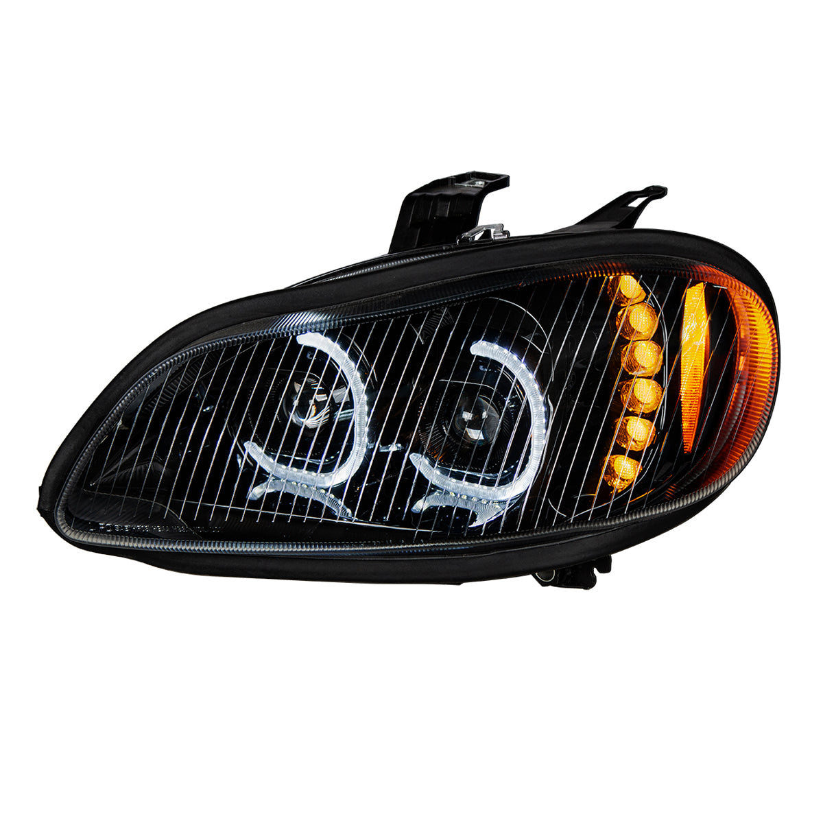Black LED Projection Headlight Assembly For 2003-2024 Freightliner M2- Driver