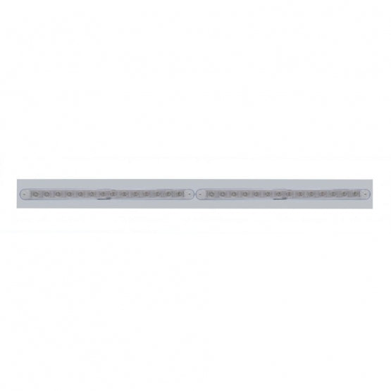 Chrome Top Mud Flap Plate With Two 14 LED 12" Light Bars - Red LED/Clear Lens (Each)