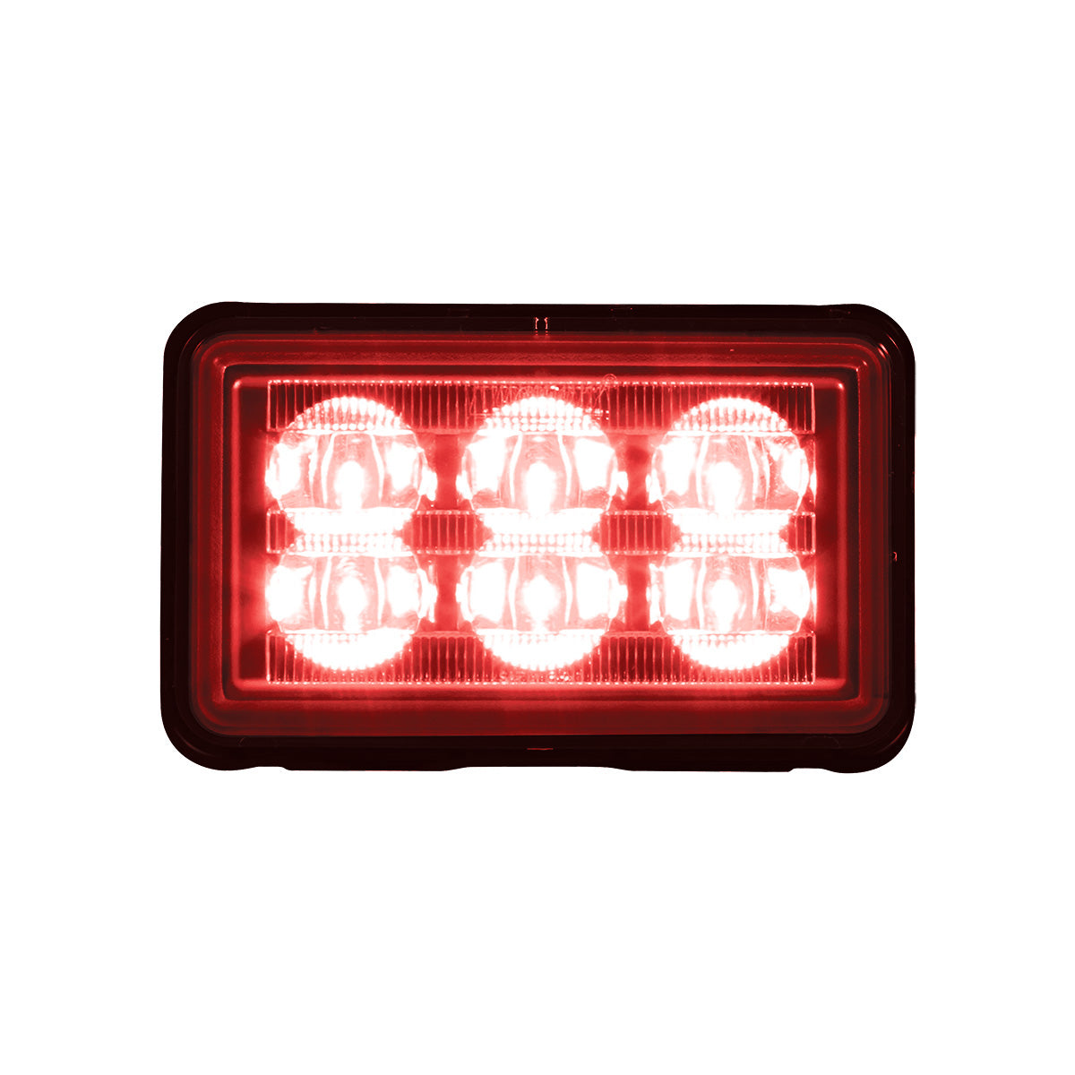 6 High Power LED Rectangular Warning Light With Bracket - Red LED (Bulk)