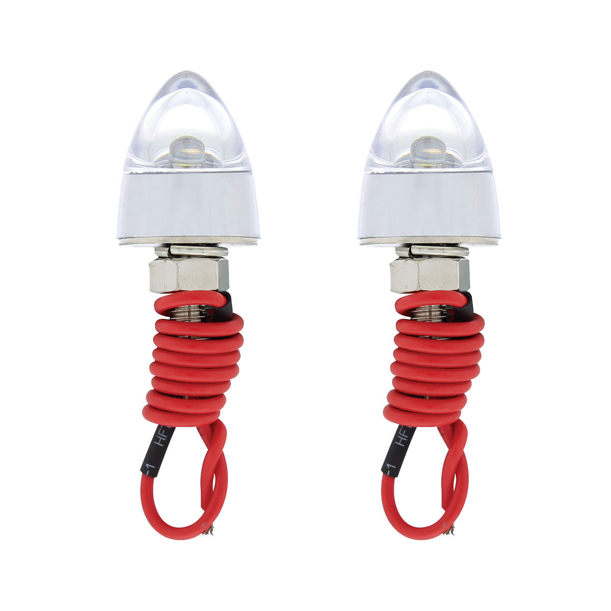 LED Bullet License Plate Fastener - White (2-Pack)